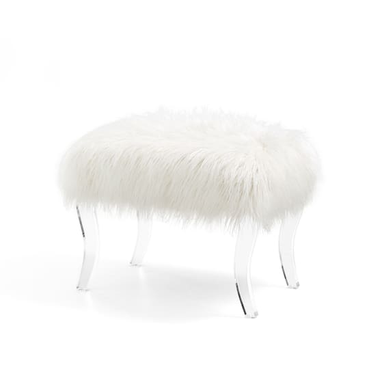 Glitzhome® 24" Faux Fur Acrylic Bench